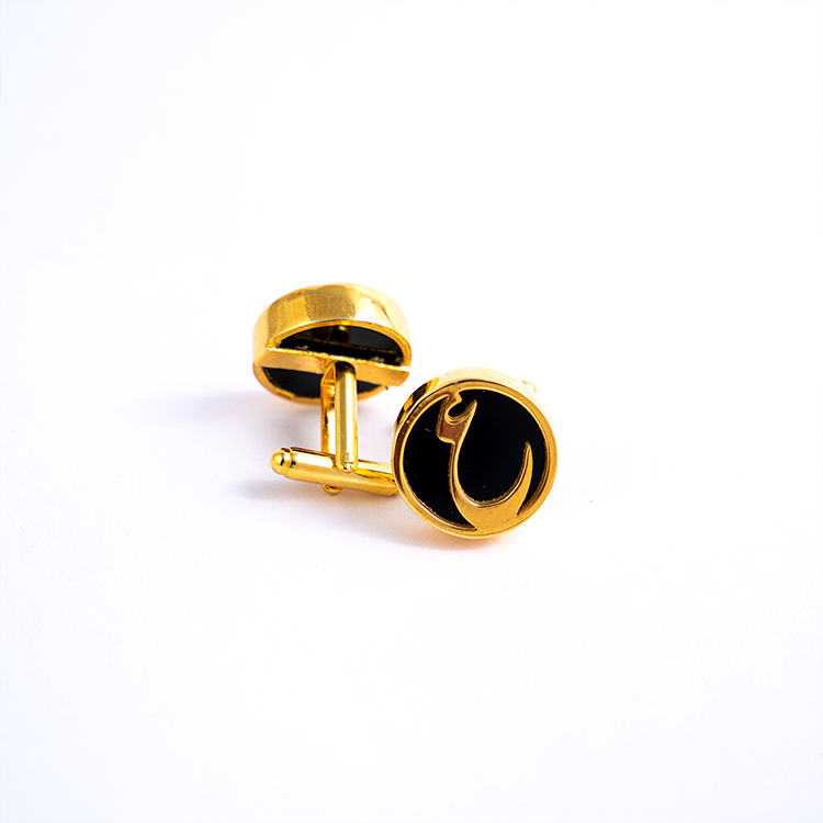 Initial Letter Cufflinks | Black Stone