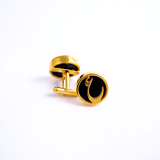 Initial Letter Cufflinks | Black Stone
