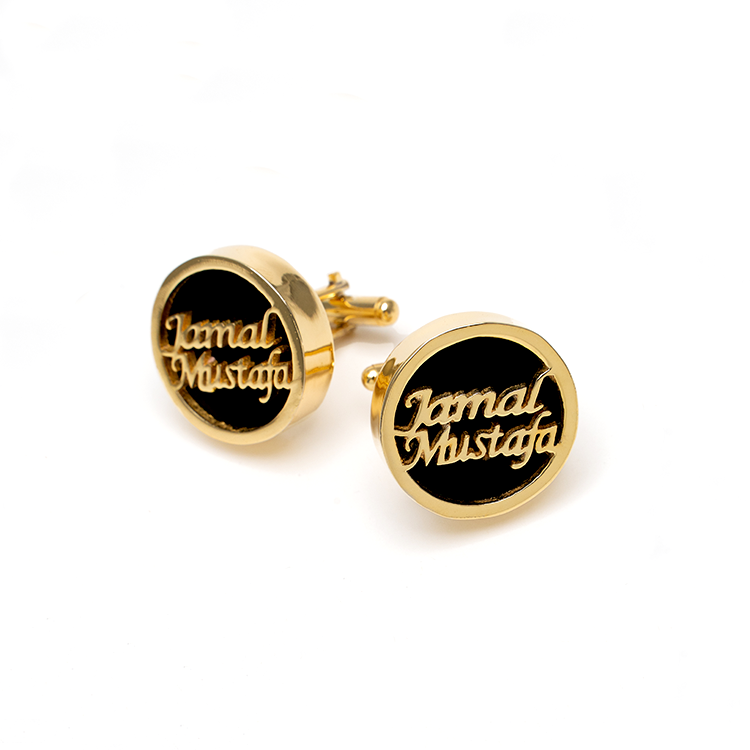 Name Cufflinks | Black Stone