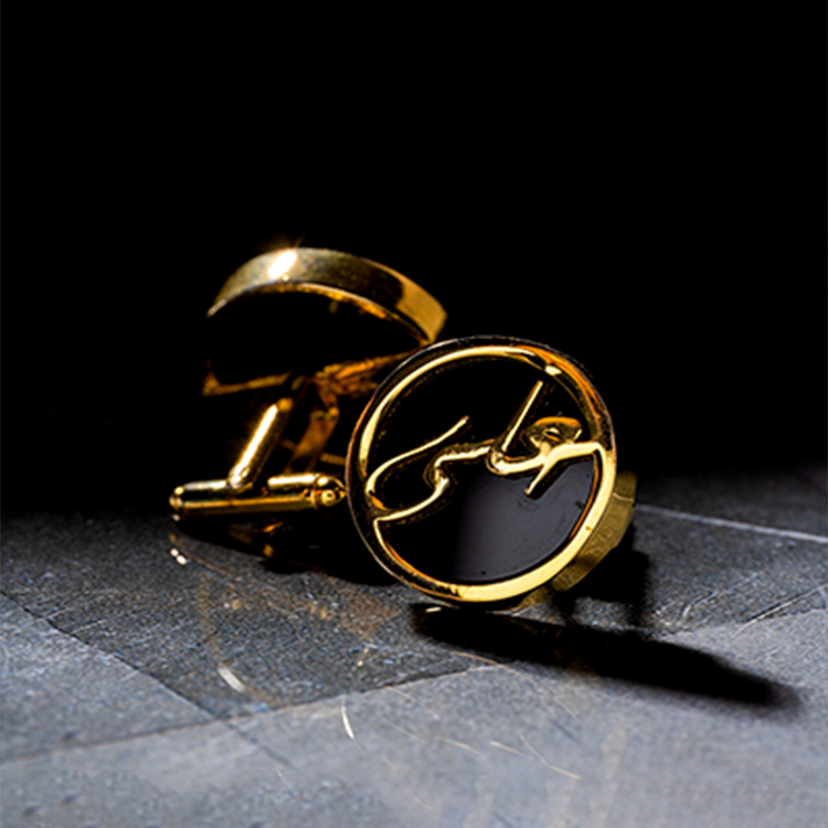 Black Stone Name Cufflinks