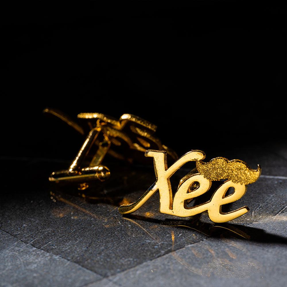 Initial Mustache Cufflinks