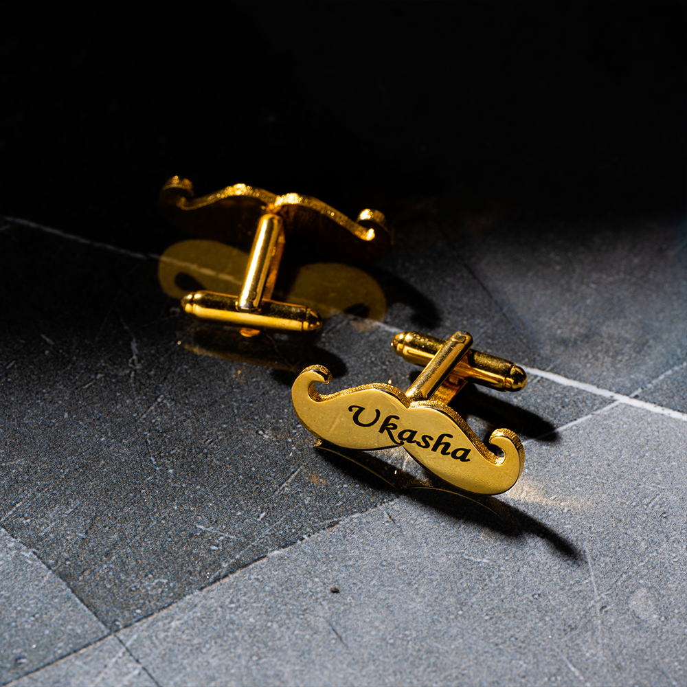 Mustache Name Cufflinks