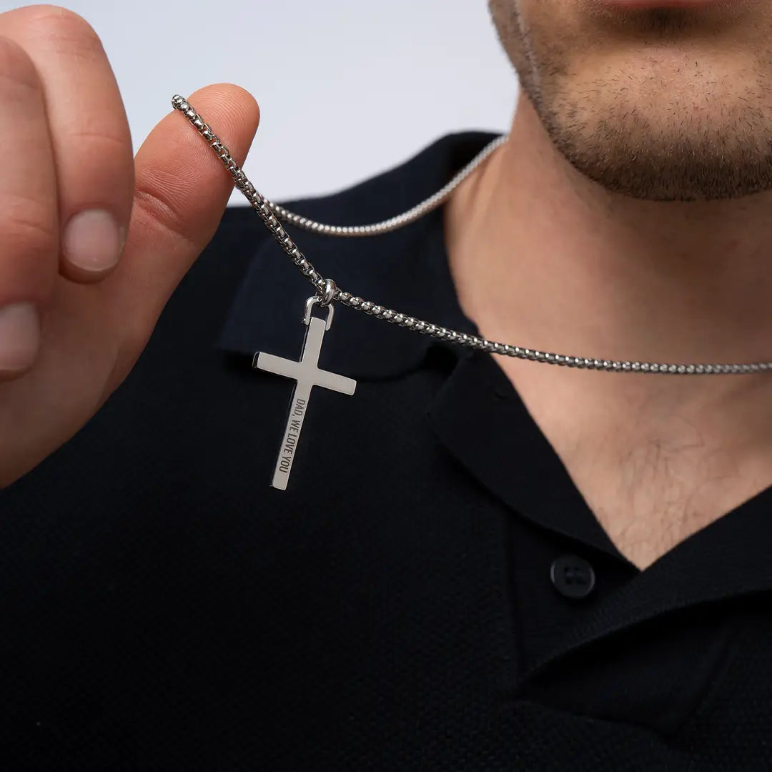 Rope Personalized Cross Necklace