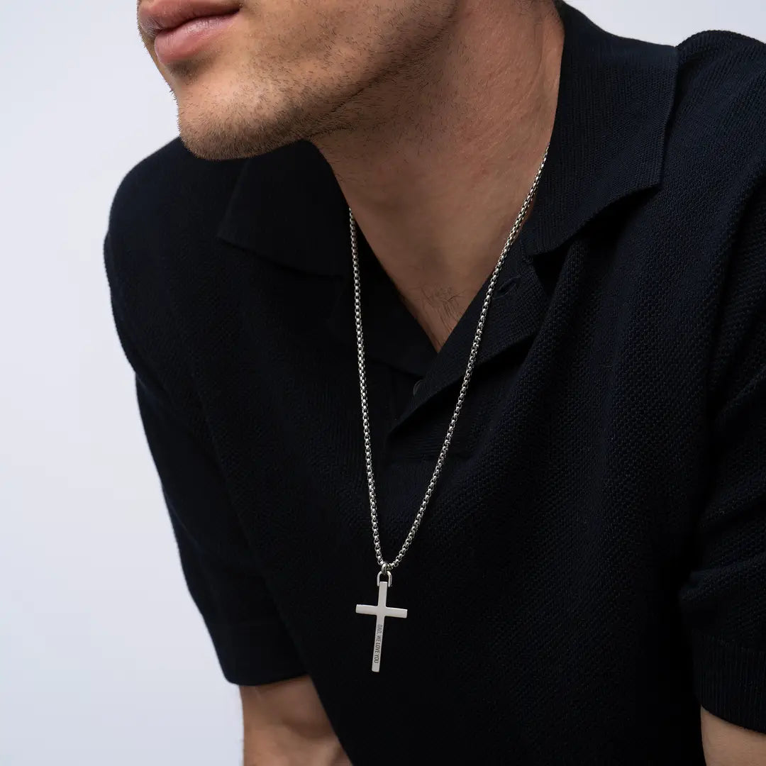 Rope Personalized Cross Necklace